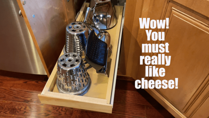 Who Moved My Dishwasher Drawer of Cheese Graters