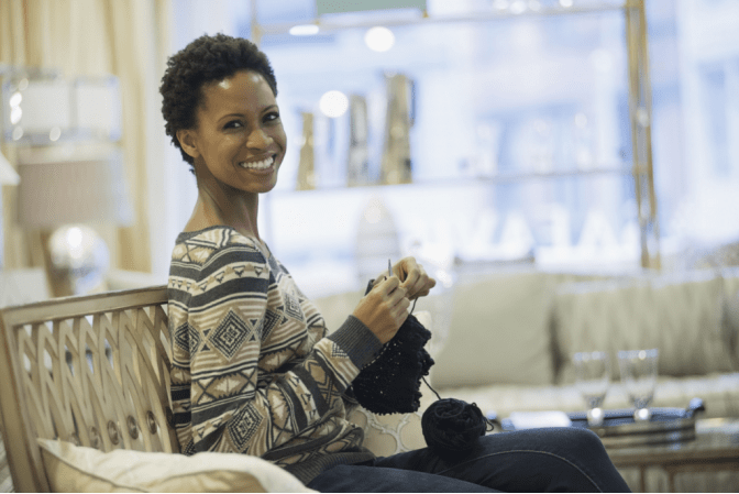 How Do I Stop Shopping Woman Knitting