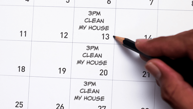 Your Own Messy House, Calendar, Clean My House