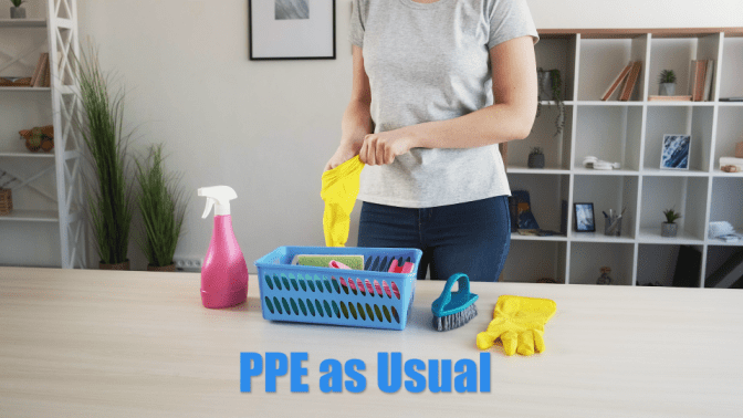 Your Own Messy House, Cleaning Supplies and Gloves, PPE as Usual